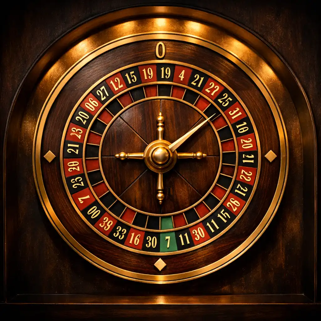 Runde Wanddekoration, die an ein Roulette-Rad erinnert